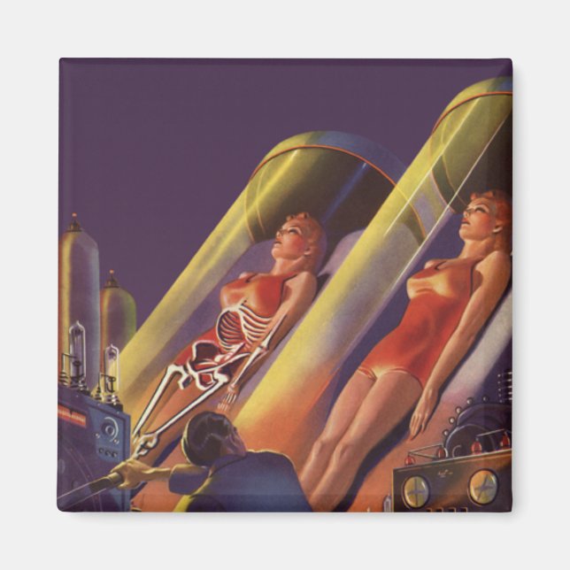 Aimant Science-fiction vintage, scientifiques de la scien (Devant)