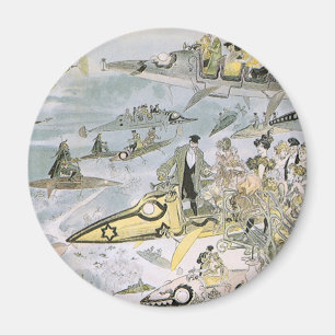 Aimant Science-Fiction vintage Voitures futuristes, Taxi 