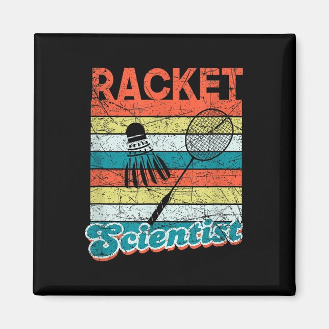 Aimant Scientifique de raquette Funny Joueur de badminton (Devant)