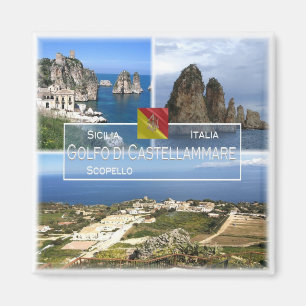 Aimant SCL005 GOLFE DE CASTELLAMMARE Mosaic, Italie, Frig