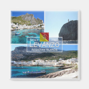 Aimant SCL020 LEVANZO ISLAND, Mosaïque, Sicile, Réfrigéra