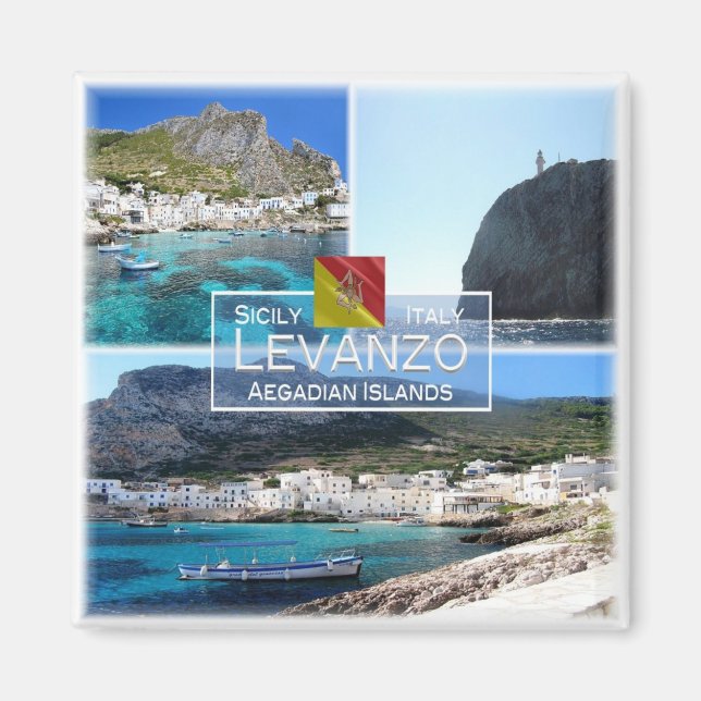 Aimant SCL020 LEVANZO ISLAND, Mosaïque, Sicile, Réfrigéra (Devant)