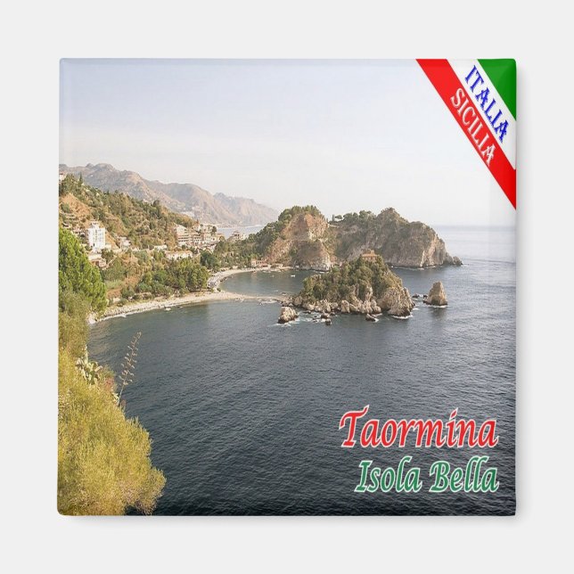 Aimant SCL068 TAORMINA, Isola Bella, Sicile, Frigo (Devant)