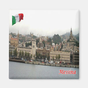 Aimant SCL078 MESSINA Cityscape, Sicile, Italie, Frigo