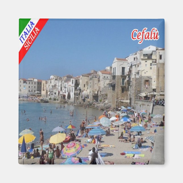 Aimant SCL083 CEFALU' - Beach - Sicily - Italy - Fridge (Devant)