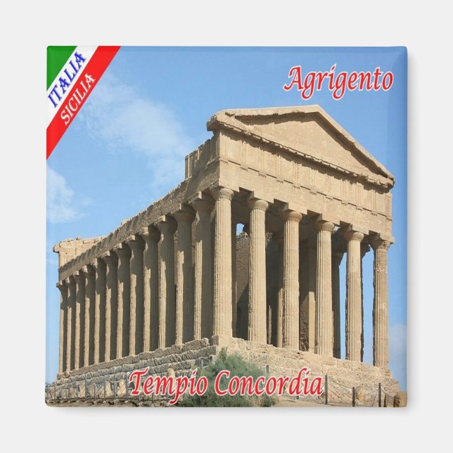 Aimant SCL092 AGRIGENTO, Temple de Concordia, Frigo (Devant)