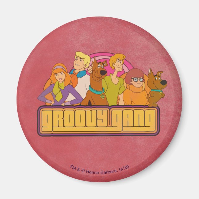 Aimant Scooby-Doo | Graphique de dessin rétro "Gang Super (Devant)