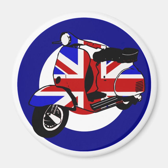 Aimant scooter britannique mod sur la cible (Devant)