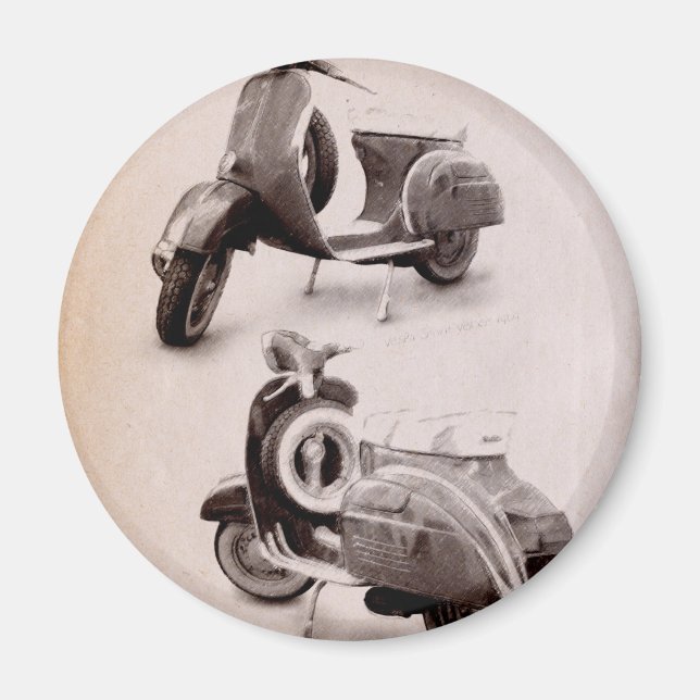 Aimant Scooter classique 1969 (Devant)