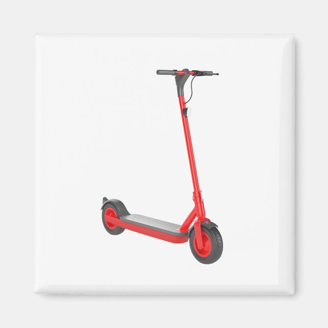 Aimant scooter électrique rouge (Devant)