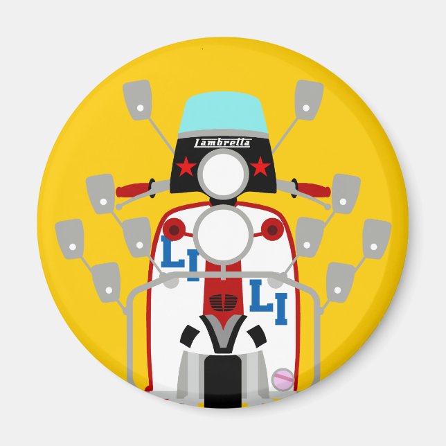 Aimant Scooter pop art Mod Brit (Devant)