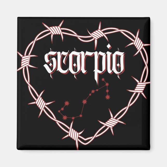 Aimant Scorpio Constellation Gothique Aesthétique Barbed  (Devant)