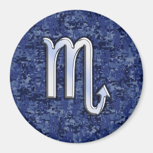 Aimant Scorpio d'argent signe Zodiac Marine Camo bleu