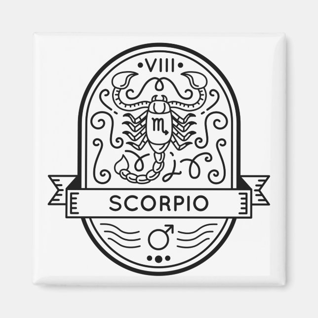 AIMANT SCORPIO SYMBOLE DE BADGE ZODIAC (Devant)