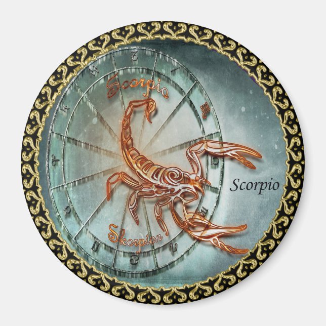Aimant Scorpio Zodiac Astrologie design (Devant)