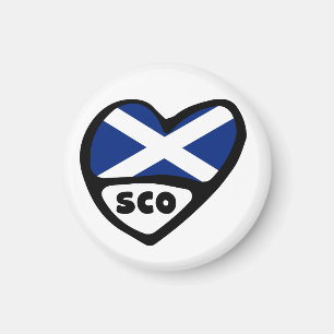 Aimant Scotland Country Code Flag Heart, SCO
