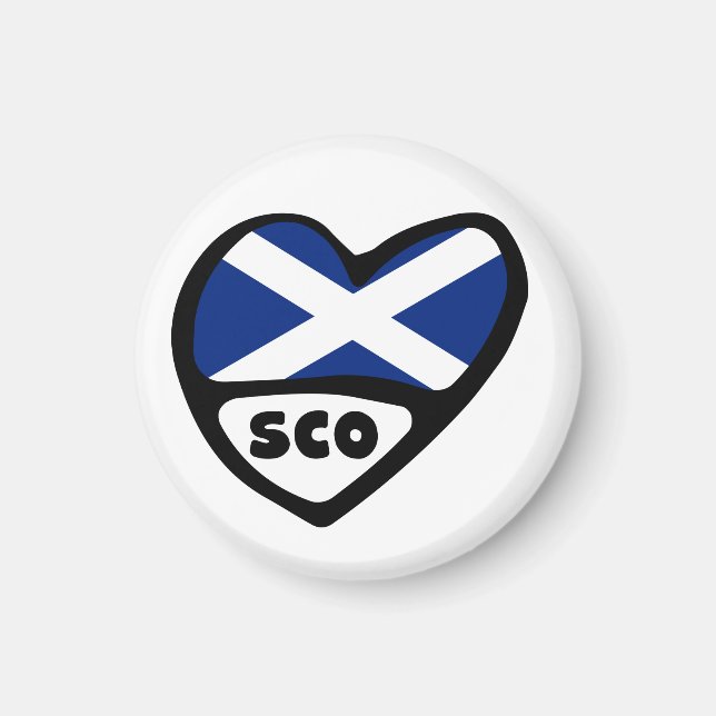Aimant Scotland Country Code Flag Heart, SCO (Devant)