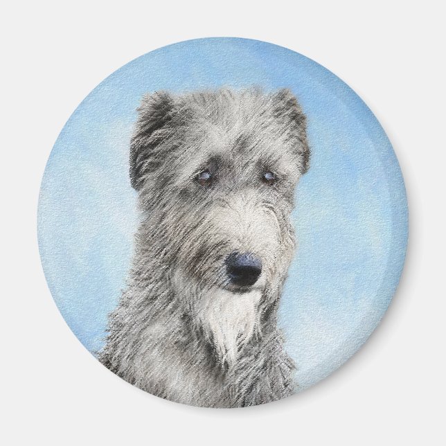 Aimant Scottish Deerhound Peinture - Cute Original Chien  (Devant)