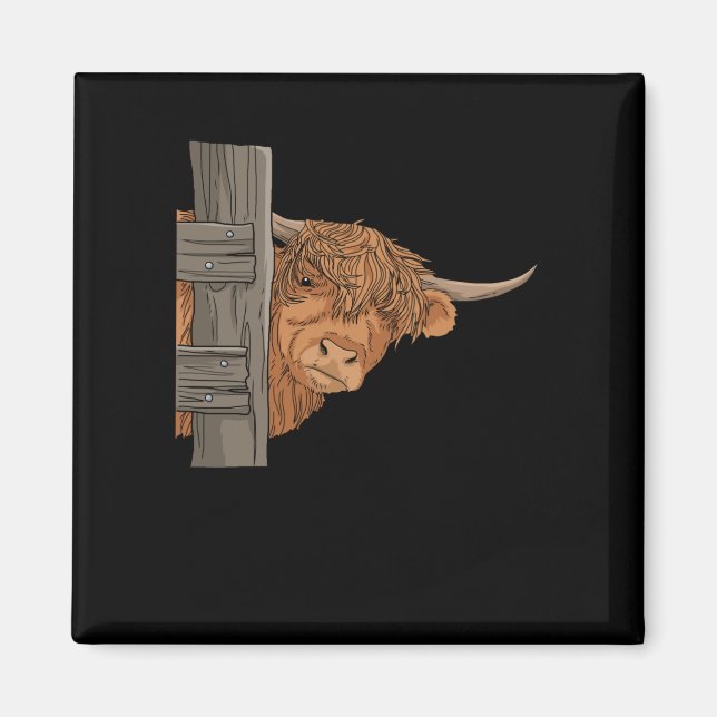Aimant Scottish Highland Cow Cadeaux femmes Highland Cow (Devant)