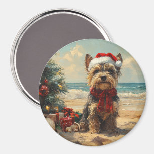 Aimant Scottish Terrier Dog Christmas Vintage Beach