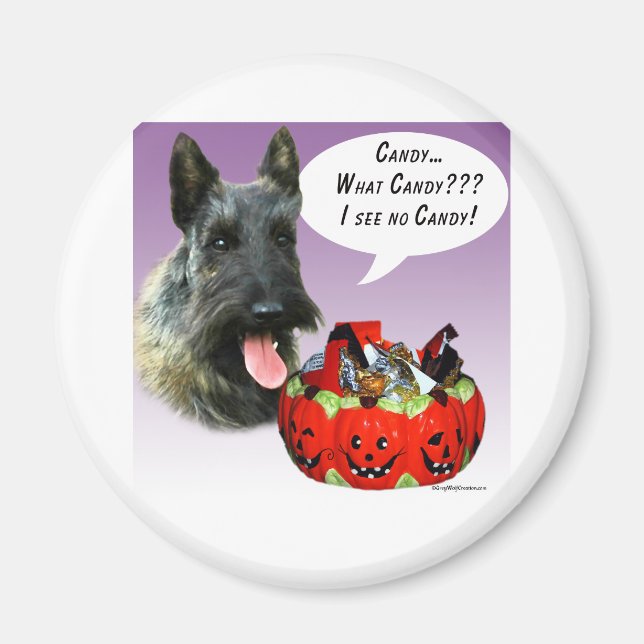 Aimant Scottish Terrier Halloween Candy (Devant)