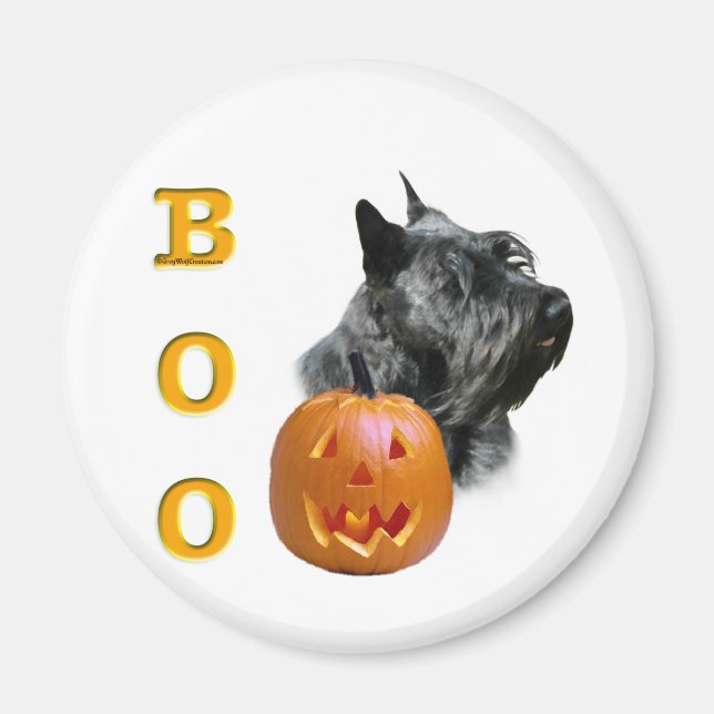 Aimant Scottish Terrier (noir) Boo (Devant)