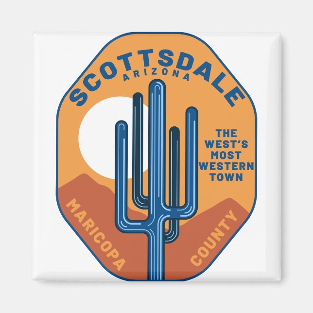 Aimant Scottsdale Arizona Cactus Mountains (Devant)