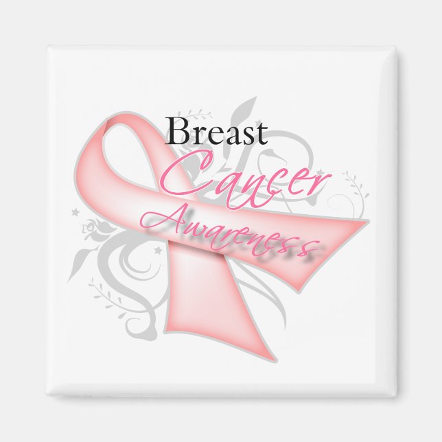 Aimant Scroll Pink Ribbon v2 Sensibilisation au cancer du (Devant)