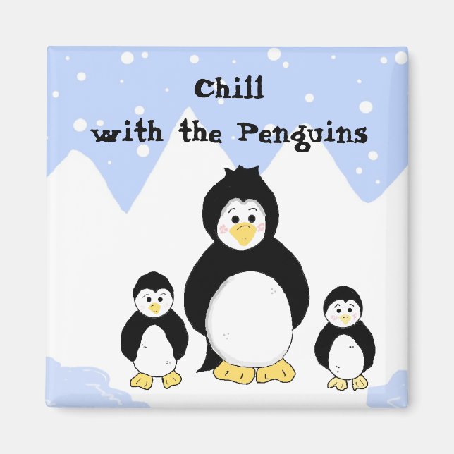 Aimant Se détendre avec les Pingouins (Devant)