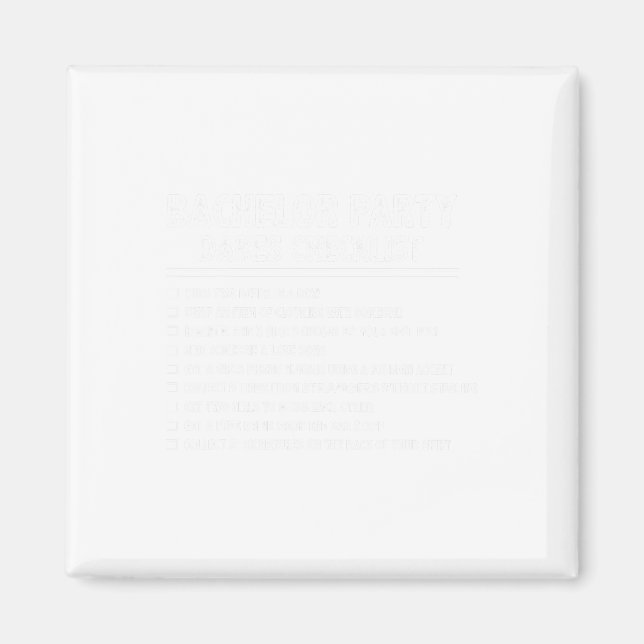 Aimant Se marier Groom Funny Bachelor Checklist Par (Devant)