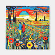 Se promenant à travers la prairie