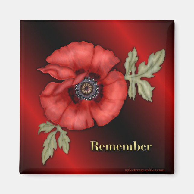 Aimant Se souvenir du pavot (Devant)