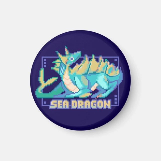 Aimant Sea dragon, zee draak pixel art (Devant)