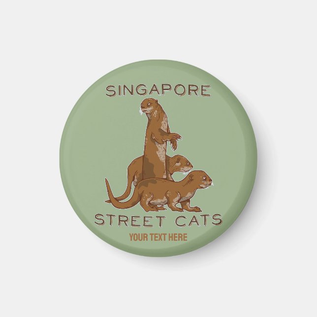 Aimant Sea Otter Singapore Street Cats (Devant)