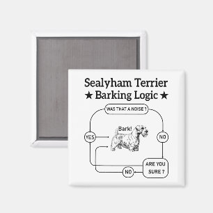 Aimant Sealyham Terrier Logique d'écorce Drôle Chien Sarc