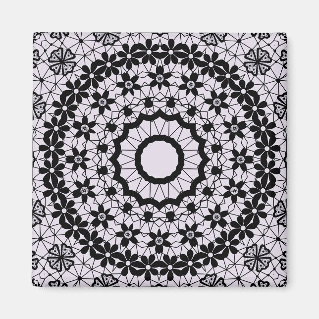 Aimant Seamless black lace lacy retro ornamental romantic (Devant)