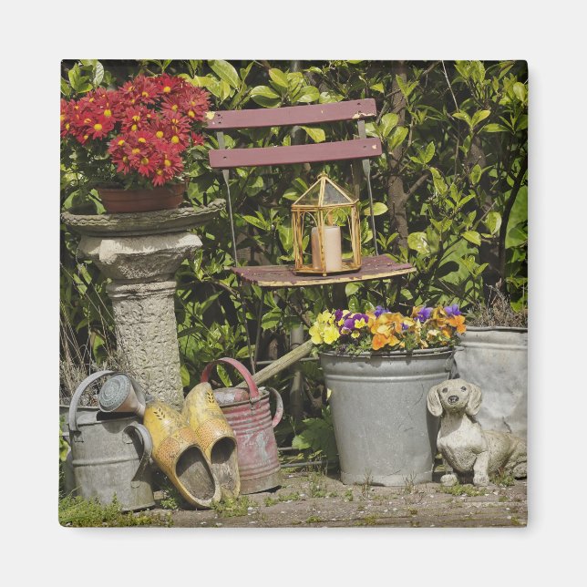 Aimant Seaux, chaussures et fleurs, Zaanse Schans, (Devant)