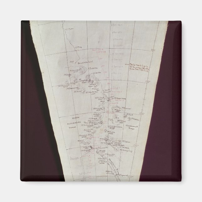 Aimant Section de la carte de l'île Ross au pôle Sud (Devant)