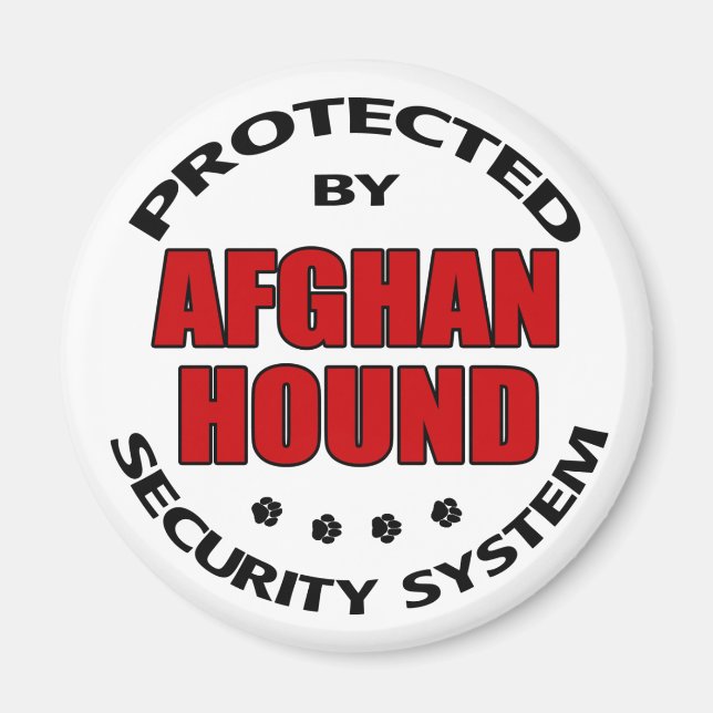 Aimant Sécurité Lévrier Afghan (Devant)