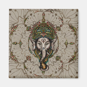 Aimant Seigneur Ganesha - couleur sur la toile