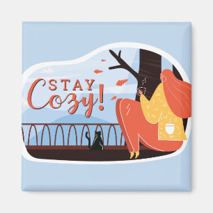 Aimant Séjour Cosy Hygge Automne FolkArt Deco AJOUTER NOM