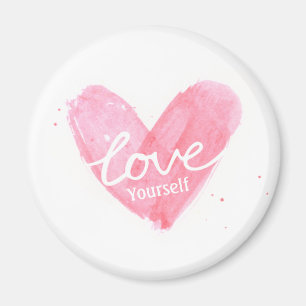 Aimant Self Esteem Love Yourself Typographie Coeur
