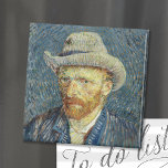 Aimant Self-Portrait | Vincent Van Gogh<br><div class="desc">Self-Portrait with Grey Felt Hat (1887) by Dutch post-impressionist artist Vincent Van Gogh. Van Gogh often used himself as a model for practicing figure painting. It is clear that he had studied the technique of pointillism, but his brushstrokes are not systematic and he has applied the marks in his own...</div>