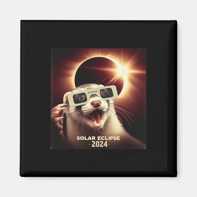 Aimant Selfie Ferret Enfants Mens Solaire Eclipse Ferret (Devant)