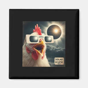 Aimant Selfie Poulet Enfants Mens Éclipse Solaire