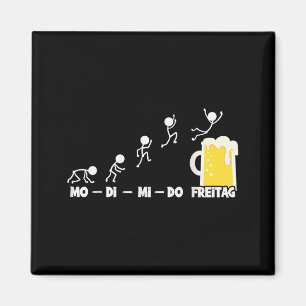 Aimant Semaine de la bière lundi vendredi week-end drôle 