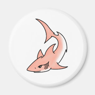 Aimant semaine de requin rose dessin animé tatouage art o