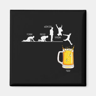 Aimant Semaine Vendredi Week-end Bière Alcool Fête Vacanc