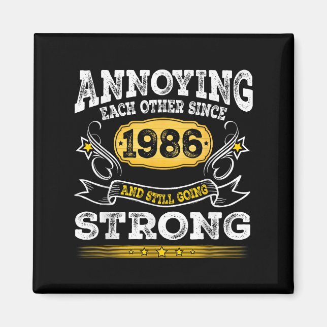 Aimant S'embêter Depuis 1986 Anniversaire Mariage (Devant)