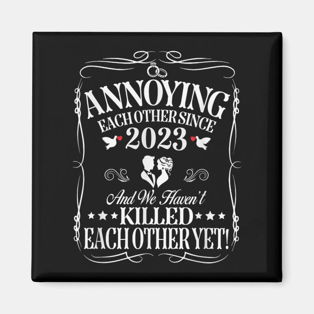 Aimant S'embêter Depuis 2023 Couple Mariage Anni (Devant)